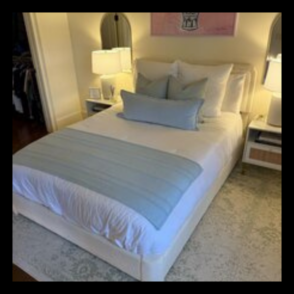 Neutral Boucle Headboard & Bed Frame
