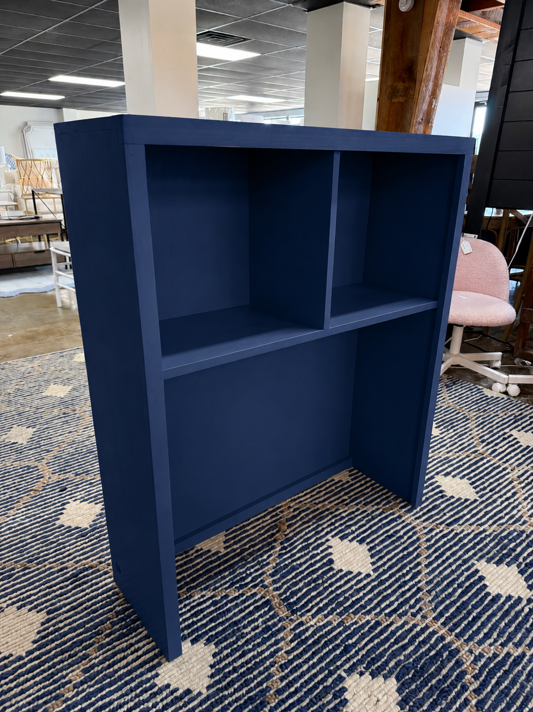Tall Navy Desk Hutch