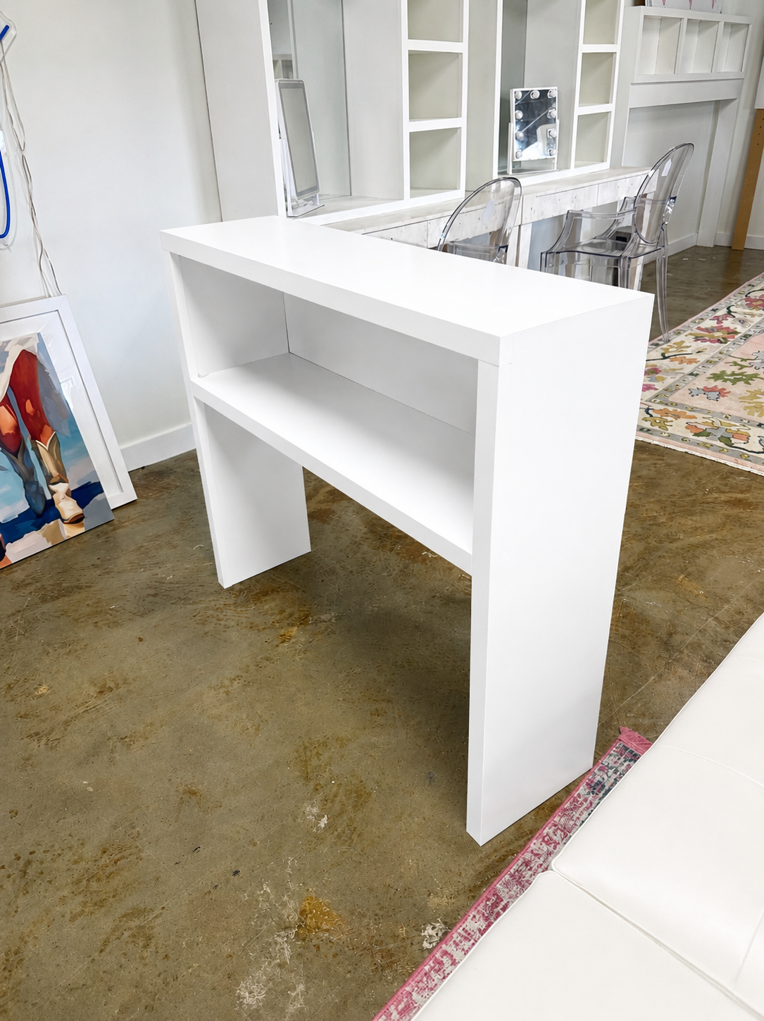 Short White Desk Hutch