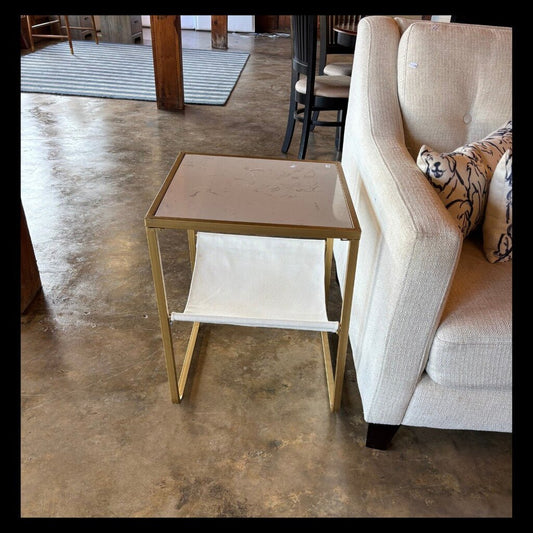 Gold and Beige Side Table