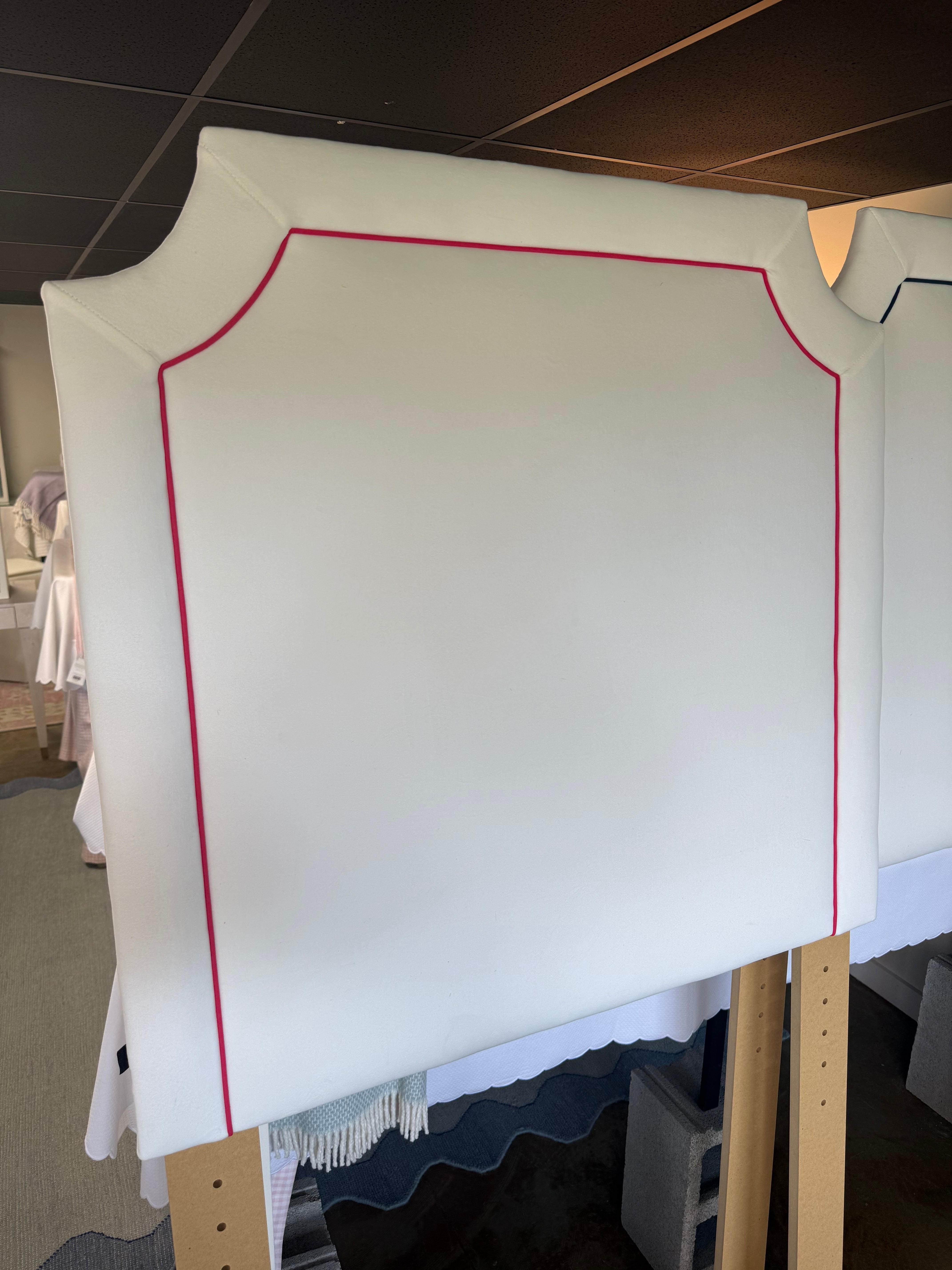 Twin Dorm Headboard with Pink Welt