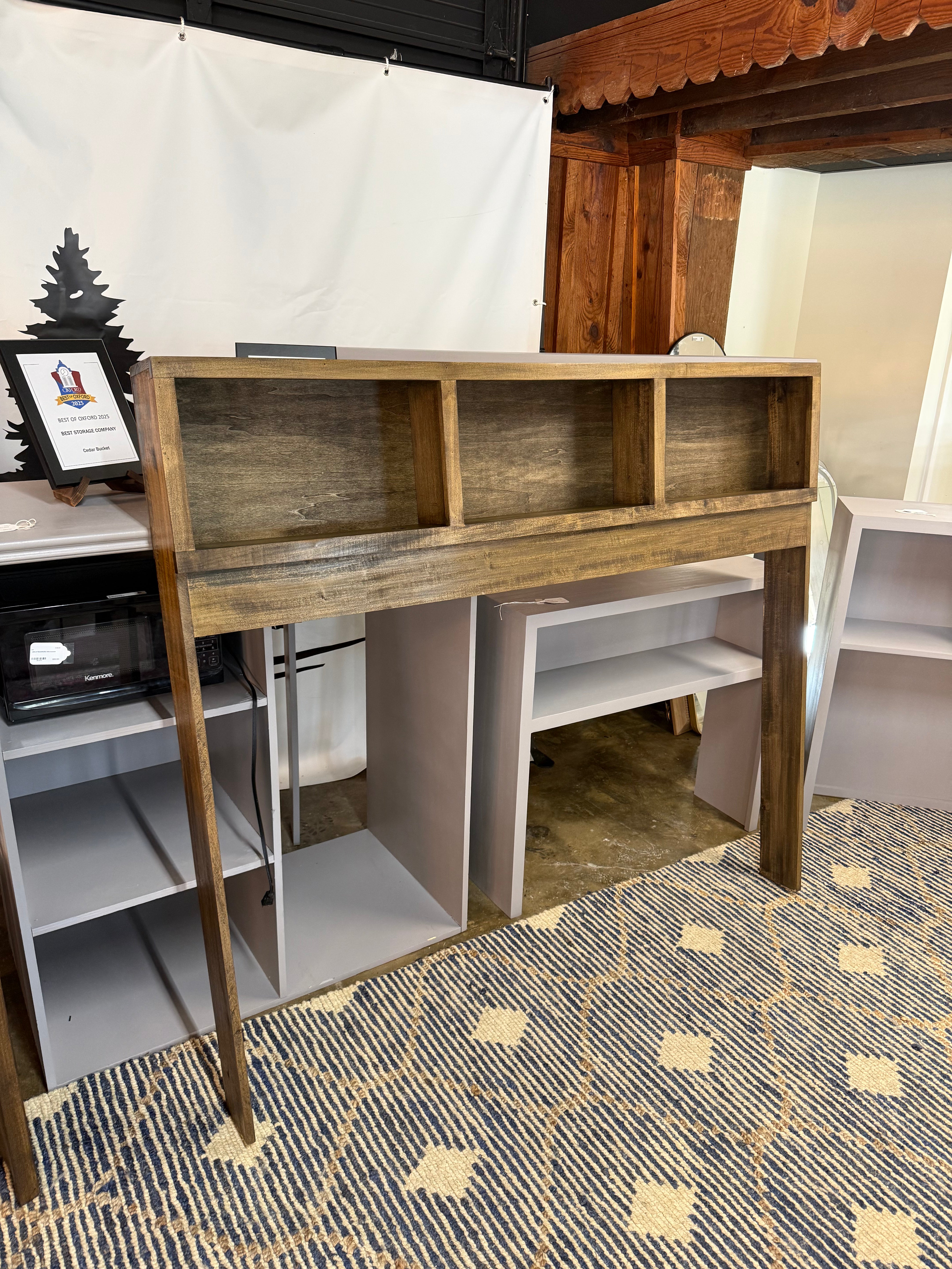 Wood Stain Bedside Cubby