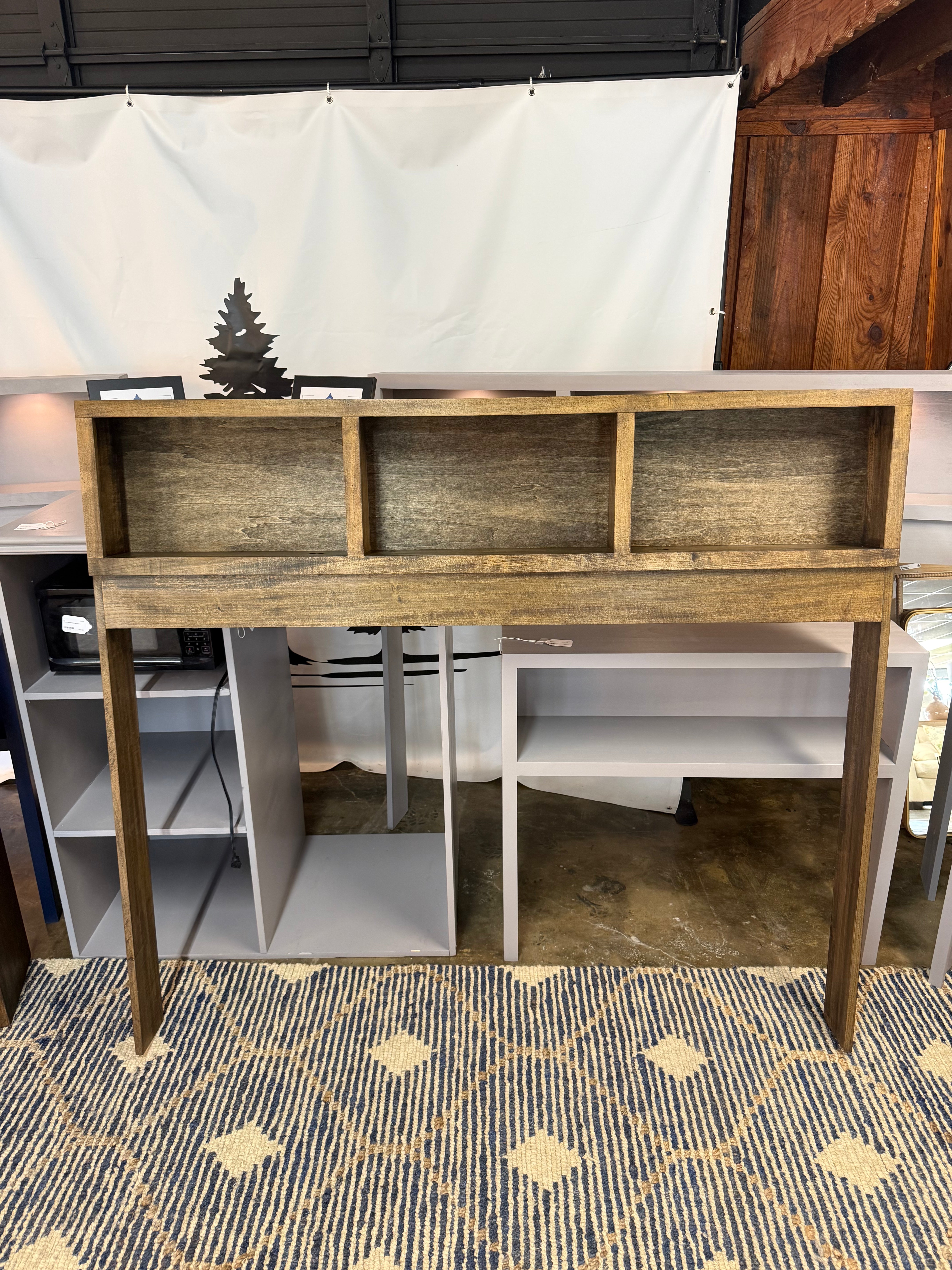 Wood Stain Bedside Cubby